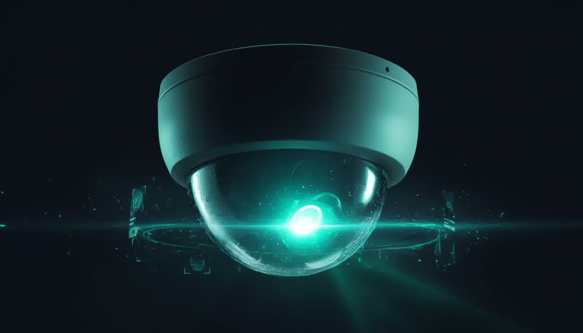 Technician performing CCTV maintenance and camera cleaning